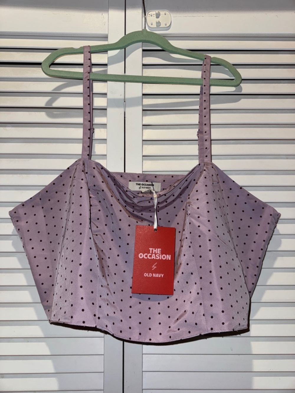 Old Navy Lavender Polka Dot Crop Top